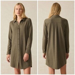 Faherty Legend Shirt Dress Olive Green Size M‎